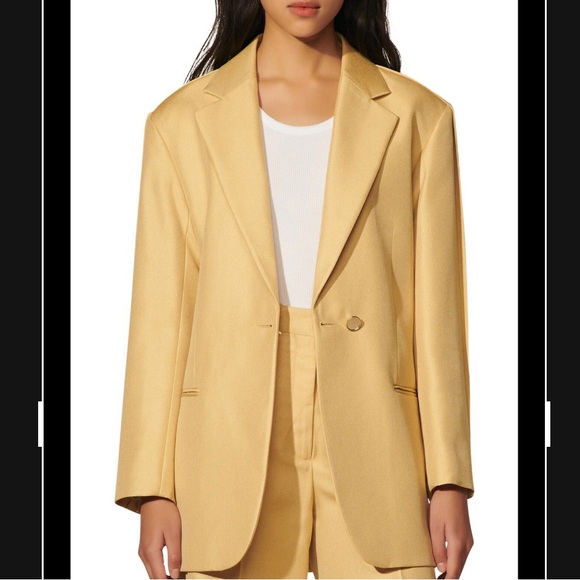 BUNDLE: SANDRO PARIS: EBENE PLEATED TWILL BLAZER. SIZE 34. AND SHORTS. - Picture 2 of 5